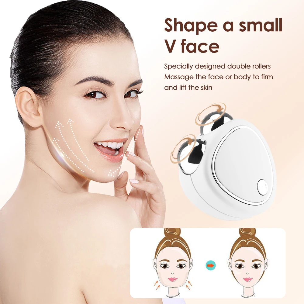 

3D Facial Lifting Machine EMS Firming Device V-Faced Roller Anti wrinkle Skin Rejuvenation Facial Massager Beauty Instrument