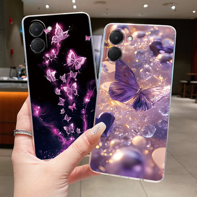Butterfly Bow Transparent Soft Silicone Phone Case