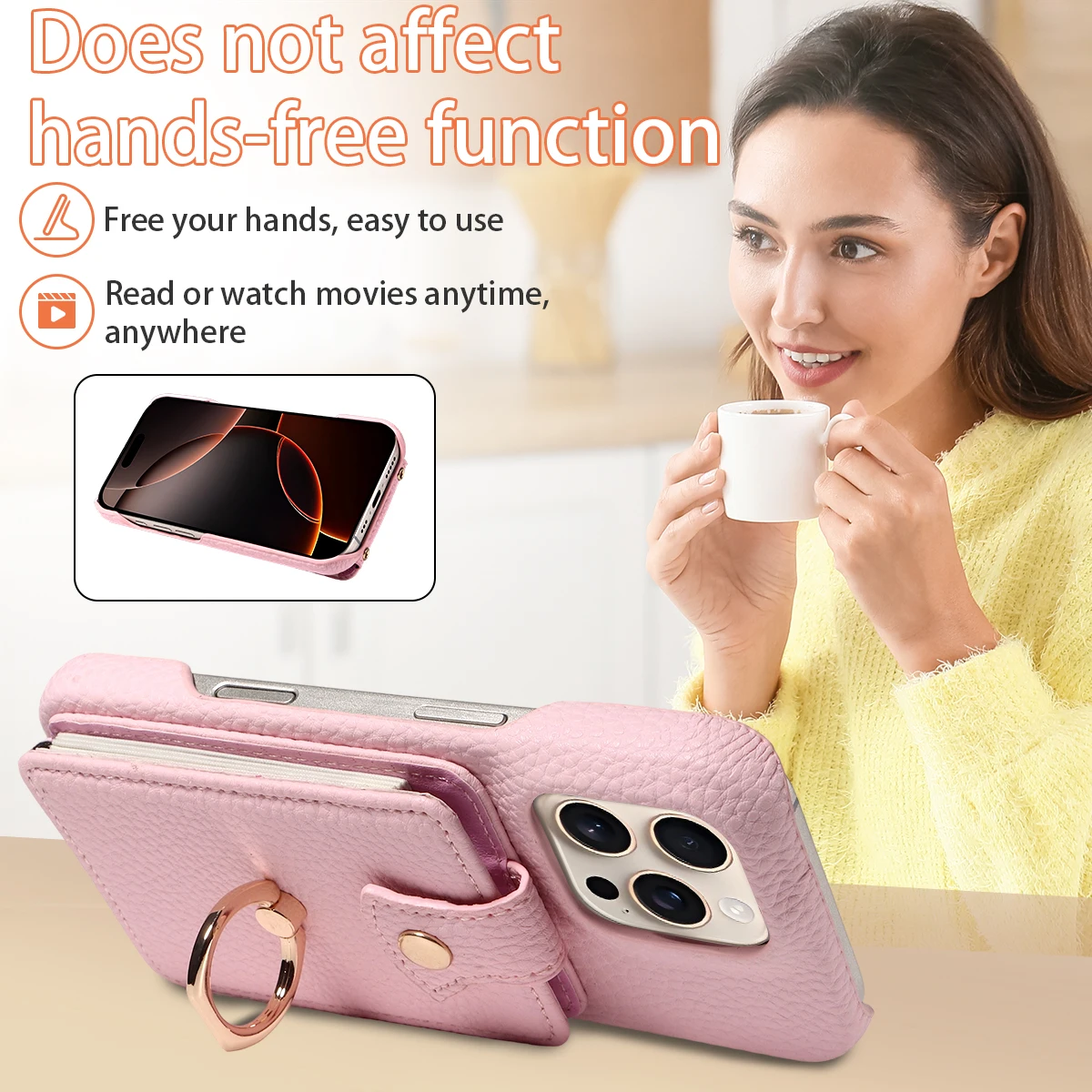 Fashionable Leather Multi-Card Wallet Stand Phone Case - Portable & Multifunctional Protective Cover