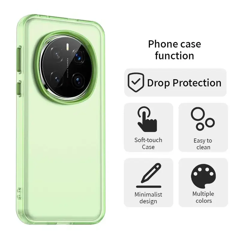Luxury Shockproof Candy Silicone Bumper Phone Case with Translucent Back Cover