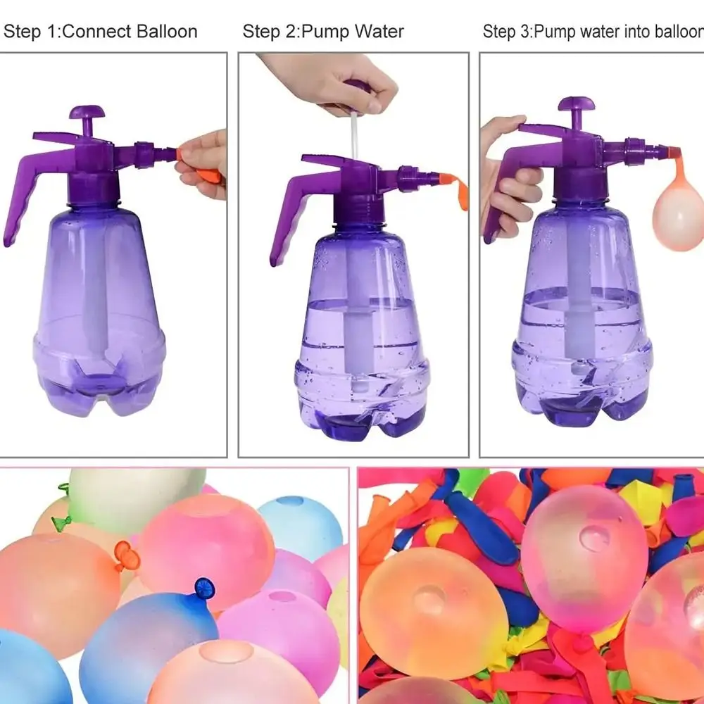 Plastic Water Balloon Pump Outdoor Toy Balloons Automatic knotting Water Filler Kit Portable Outdoor Fun Sand Pool Water Toys 5