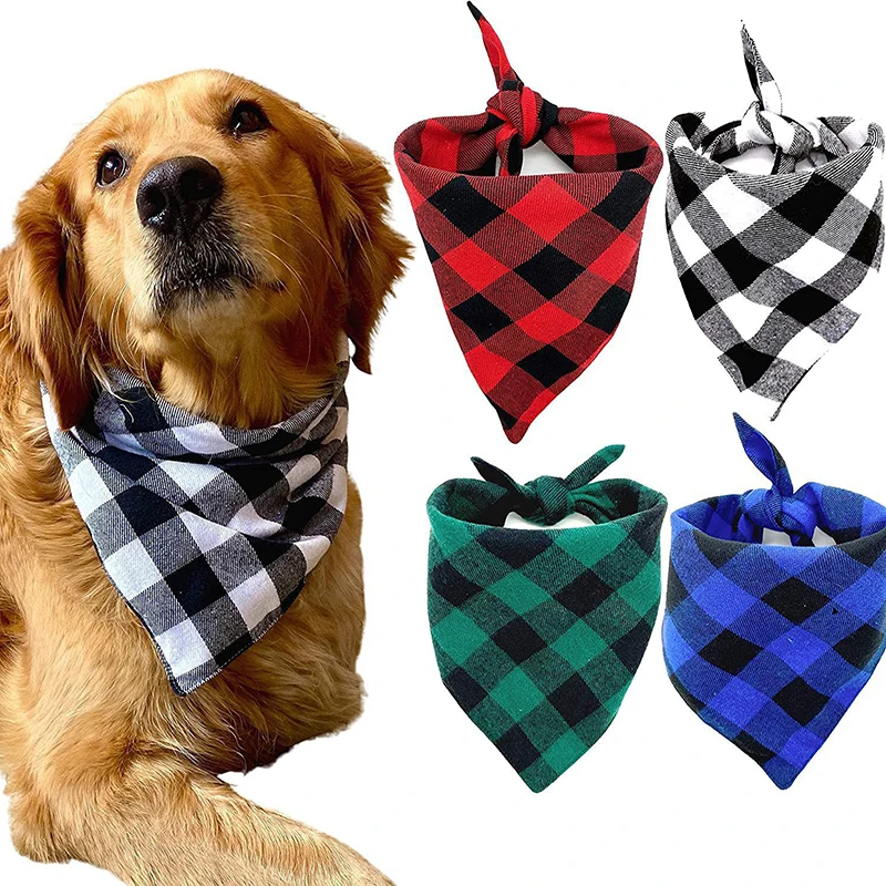 Plaid Pet Bandana Scarf 1