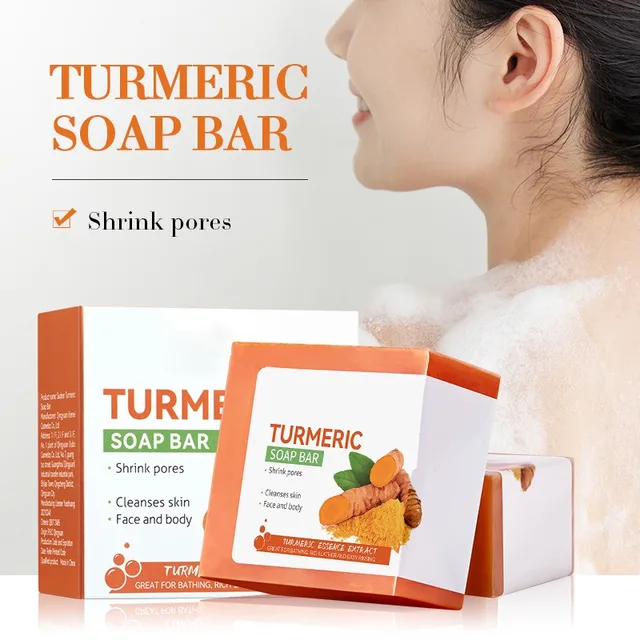 Hand Made Turmeric Soap Body Cleaning Lightening Dark Underarm Leg Body Cleansers Brightening Face Soap Tender Skin Care Beauty 2