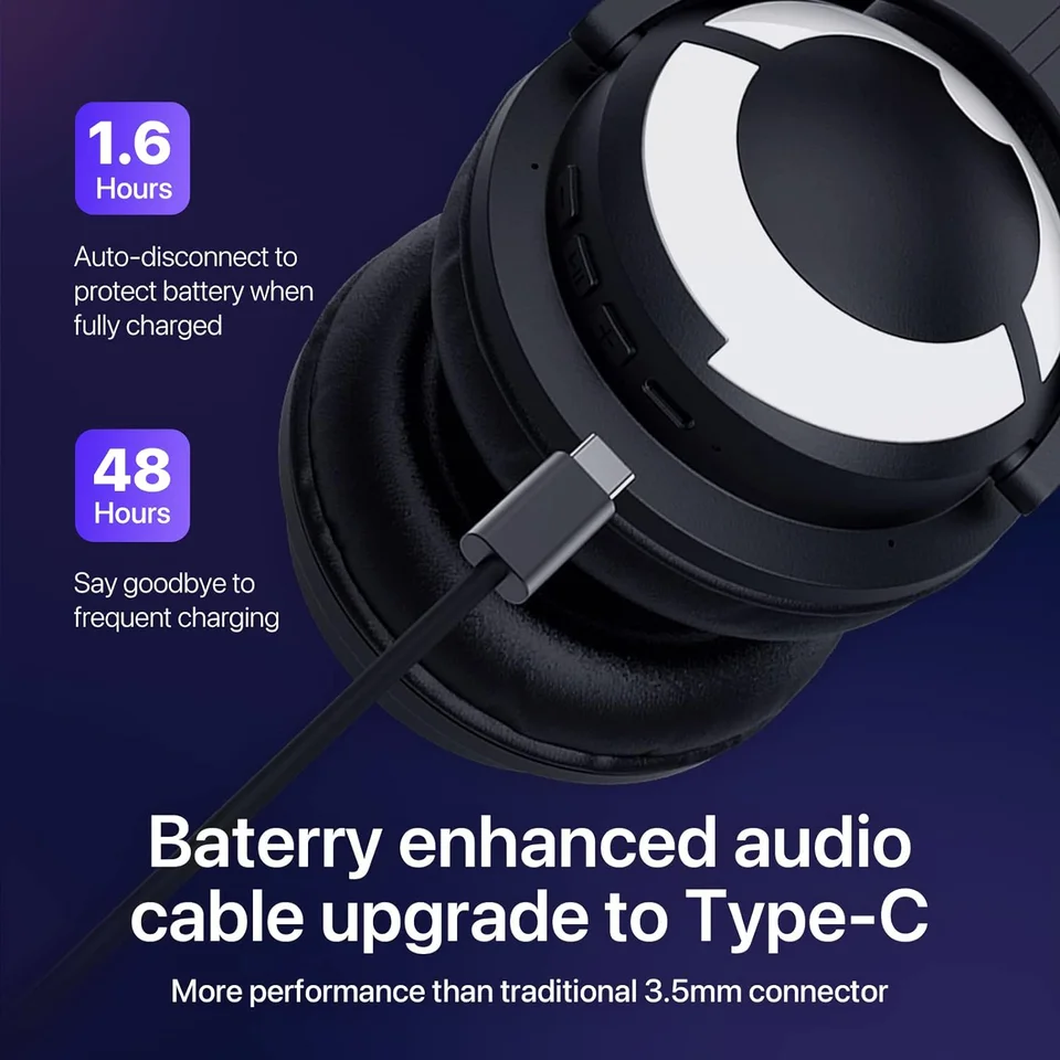 YOWU 3S Wireless Headphones APP Control RGB Lights Original Cute Cat High Quality Earphones Cat HD Microphone Cat Ear Headsets 3