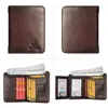 Genuine Leather Mens Wallet RFID Blocking Card Holder ID Money Bag Slim Male Trifold Multi Function Clutch Coin Purse Luxury 2