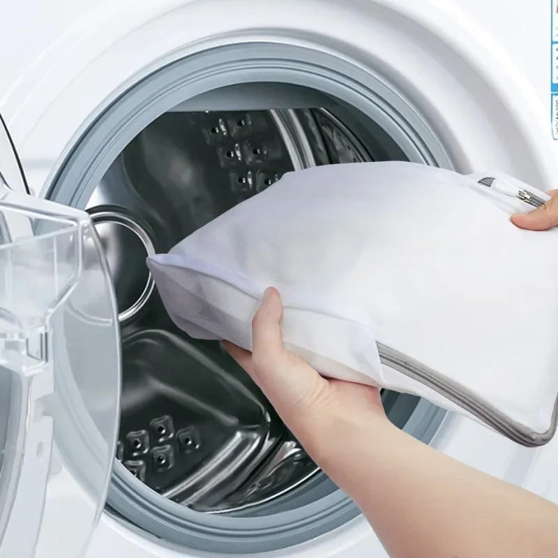 Mesh Laundry Bag Polyester Laundry Wash Bags Washable Coarse Net Laundry Basket for Washing Machine Bra Underware Storage Bags 2