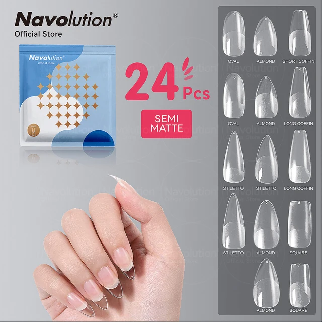 NAVOLUTION 24Pcs Full Cover Press On Nail Tips Stylish and Convenient Nail Extension Solution