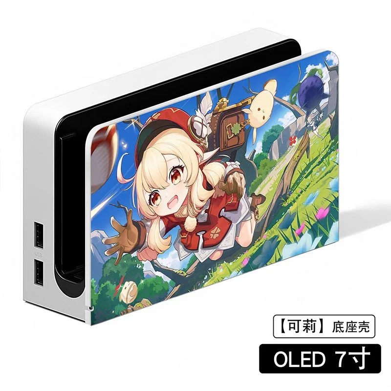 Genshin Impact Klee Switch Accessrespiration, Funda Switch, OLED Case, Base Stand, Game Boxes, PomerCon Contrmatérielle Cover