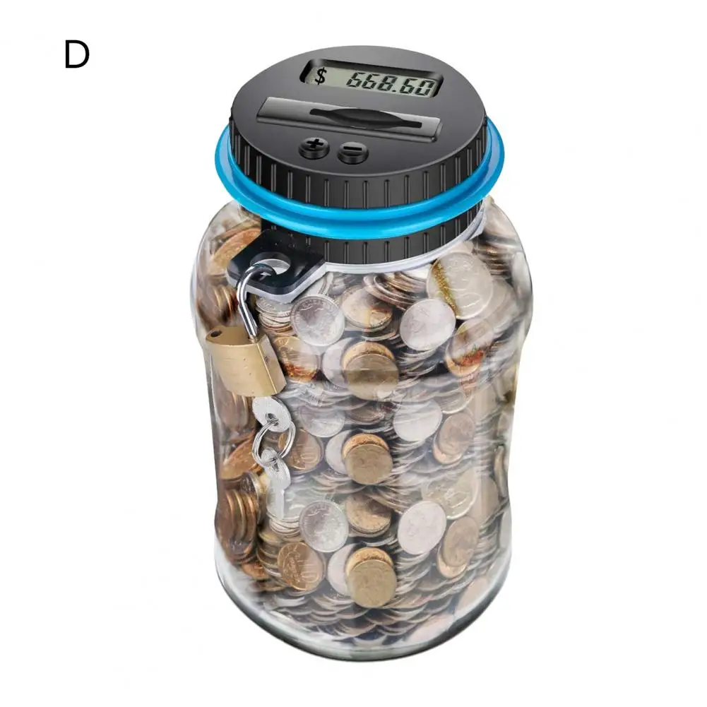 Plastic Money Box Capacity Coin Container Lcd Digital Counter Money Box with Lock 2.5l Capacity Plastic Piggy Bank for Safe 6