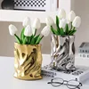 Nordic Ceramic Irregular Vase Electroplating Vase Living Room Office Decoration Simple Modern Flower Arrangement Home Decoration 1
