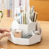 Desktop Stationery Organizer 9 Slots Stationery Storage Box 360 Degree Rotating Cute Pencil Cup Pot for Home Office School 2