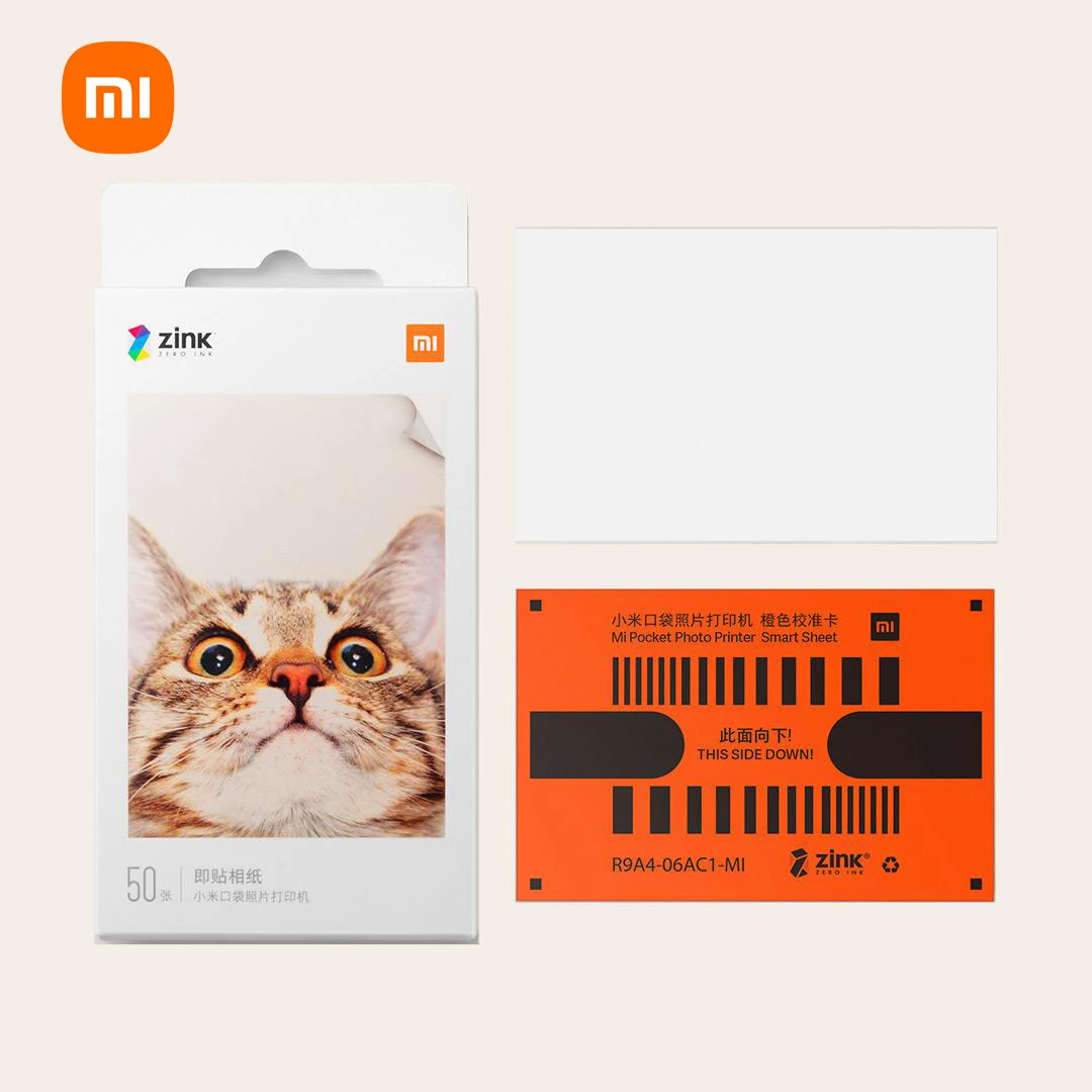 Original Xiaomi ZINK Pocket Printier Self-adhesive Photo Print Paper 50 Sheets For Xiaomi 3-inch Mini Pocket Photo Printer photo print sheets photo print paper