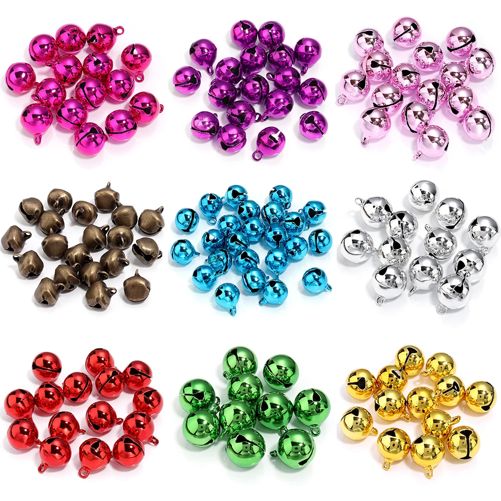 10-50Pcs Jingle Bells Eisen Anhänger Lose Perlen Hängen Weihnachten Baum Ornamente Festival Party Dekorationen DIY Handwerk Zubehör