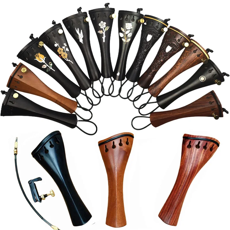 1/4/2/3/4/4 Violin Tailpiece With Gut And Fine tuner Ebony