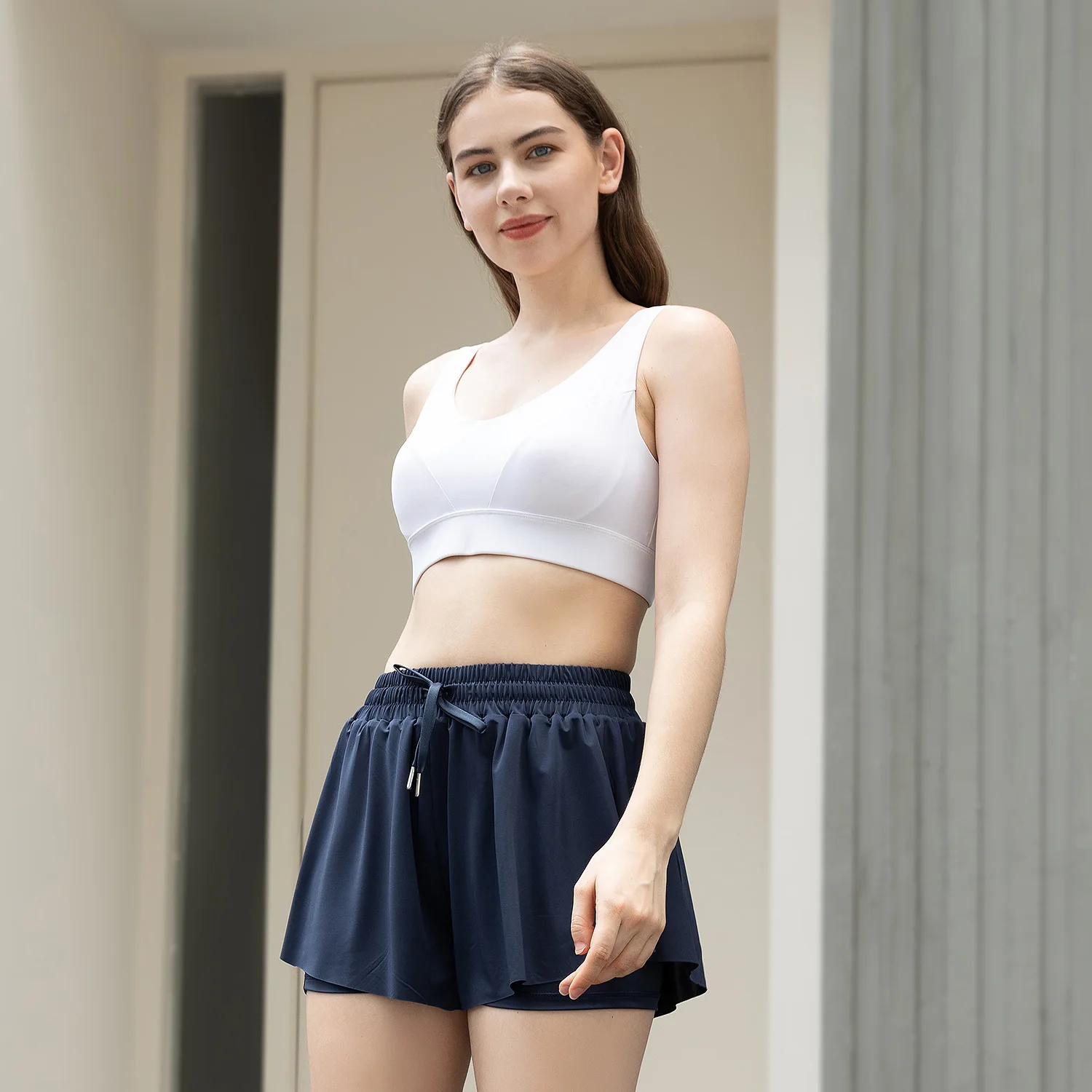 Girl Women Tennis Skirt With Short 2 in 1 Outdoor Sports Golf Wear Summer Activewear Athletic Yoga Shorts Gym Workout Pocket
