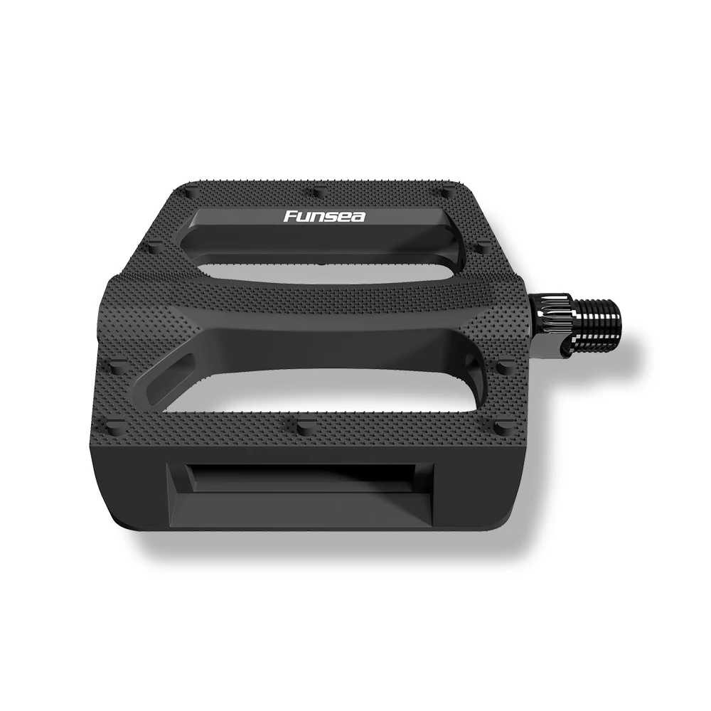 Funsea Pedals For Bicycle BMX Wheelie Stunt Bike Pedal Hexagon 6mm Chromoly Axle 9/16 Inch Cycling Nylon DU Bearing Concave 6