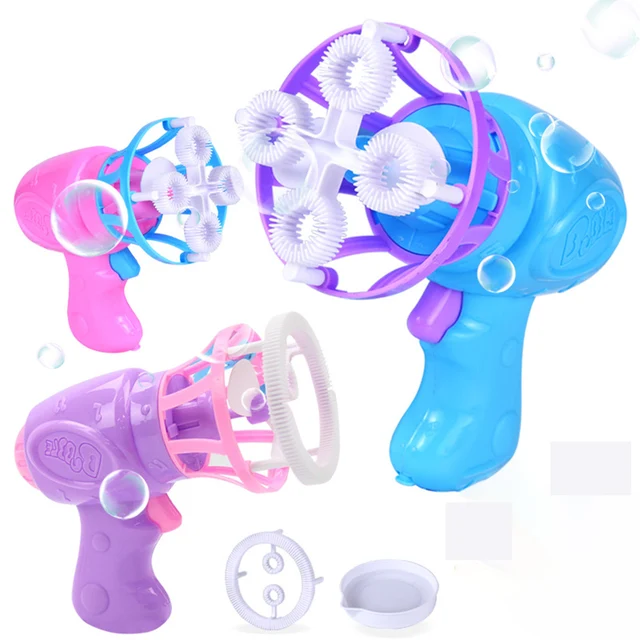 Summer Funny Magic Bubble Blower Machine Electric Automatic Bubble Maker Gun with Mini Fan Kids Outdoor Toys Wedding Supplies 1