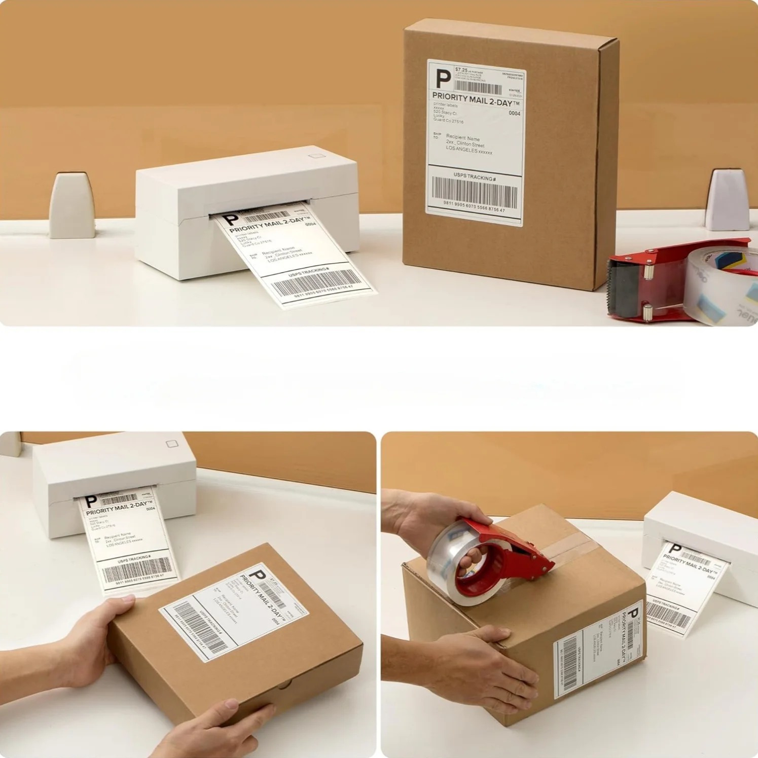 High-Strength 4x6 Inch Direct Thermal Shipping Labels - Water & Grease Resistant, 350/500 Roll
