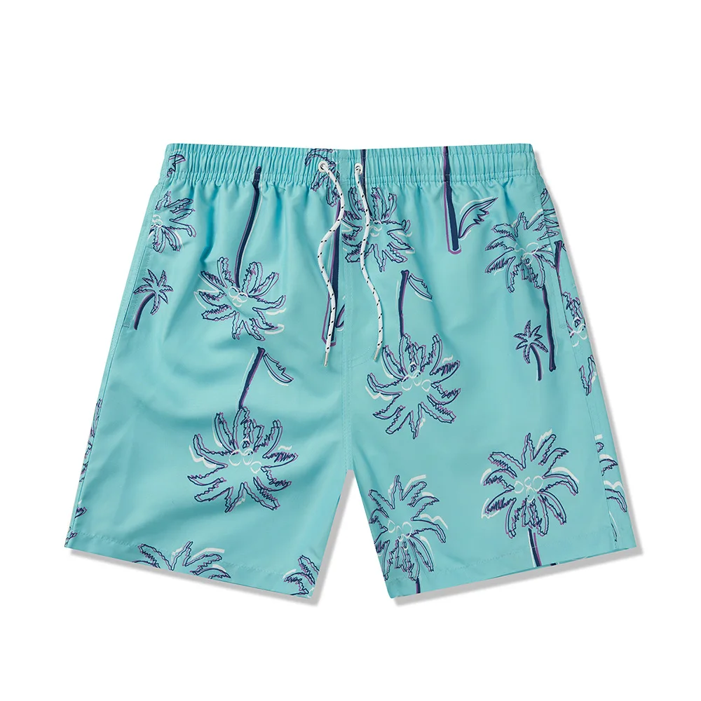 Men Swim Trunks Fashion Tropical Print Drawstring Board Shorts Swimsuit Beach Summer Swimwear Quick Dry Bathing Suits Trunks