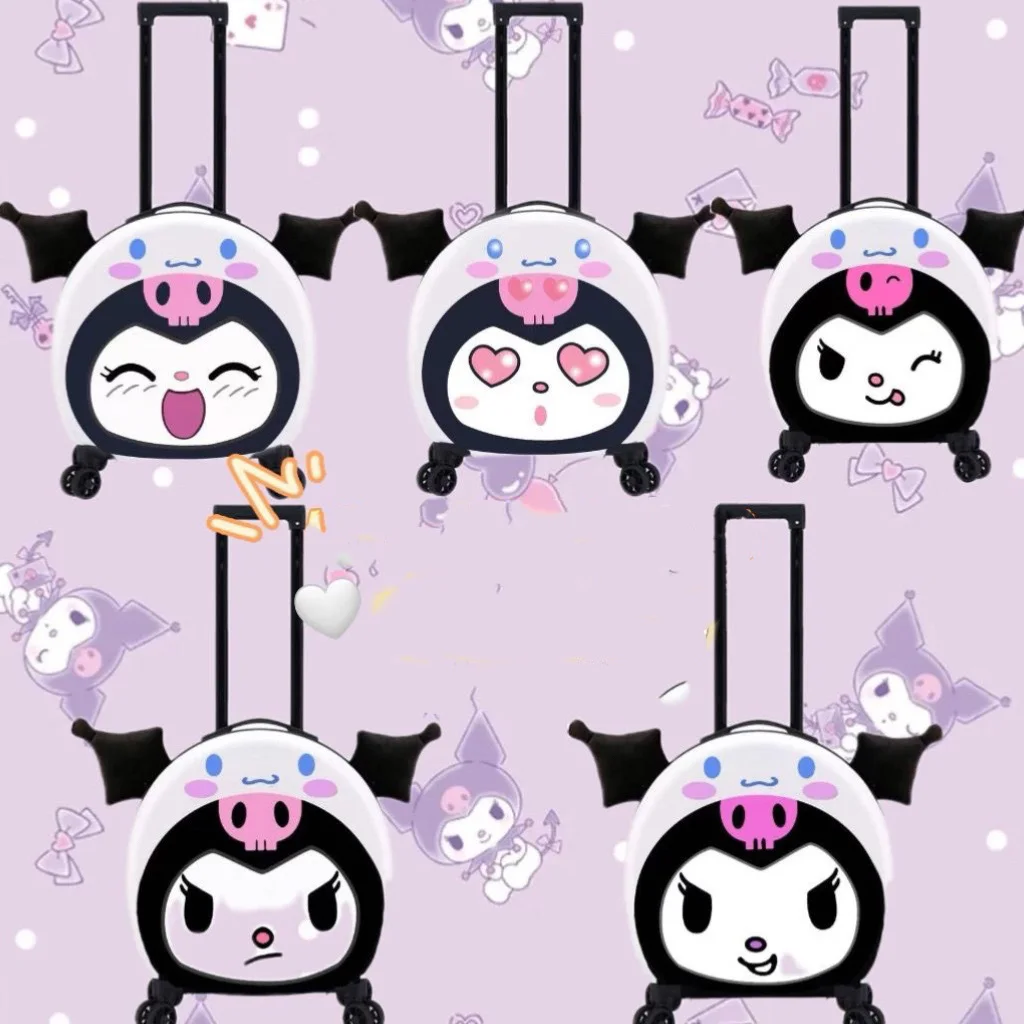 

20Inch High Capacity Kawaii Sanrio Cartoon Kuromi Children Suitcase Ultra-Light Universal Wheelcodedlockportable Travel Suitcase