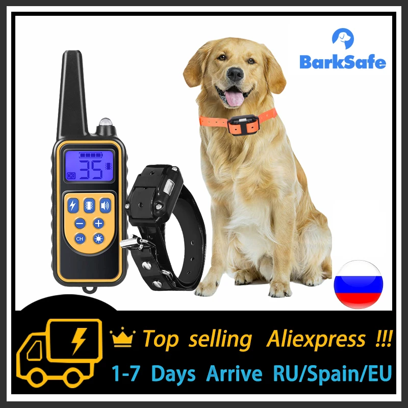 Electric Dog Training Collar 800m Pet Remote Control Waterproof