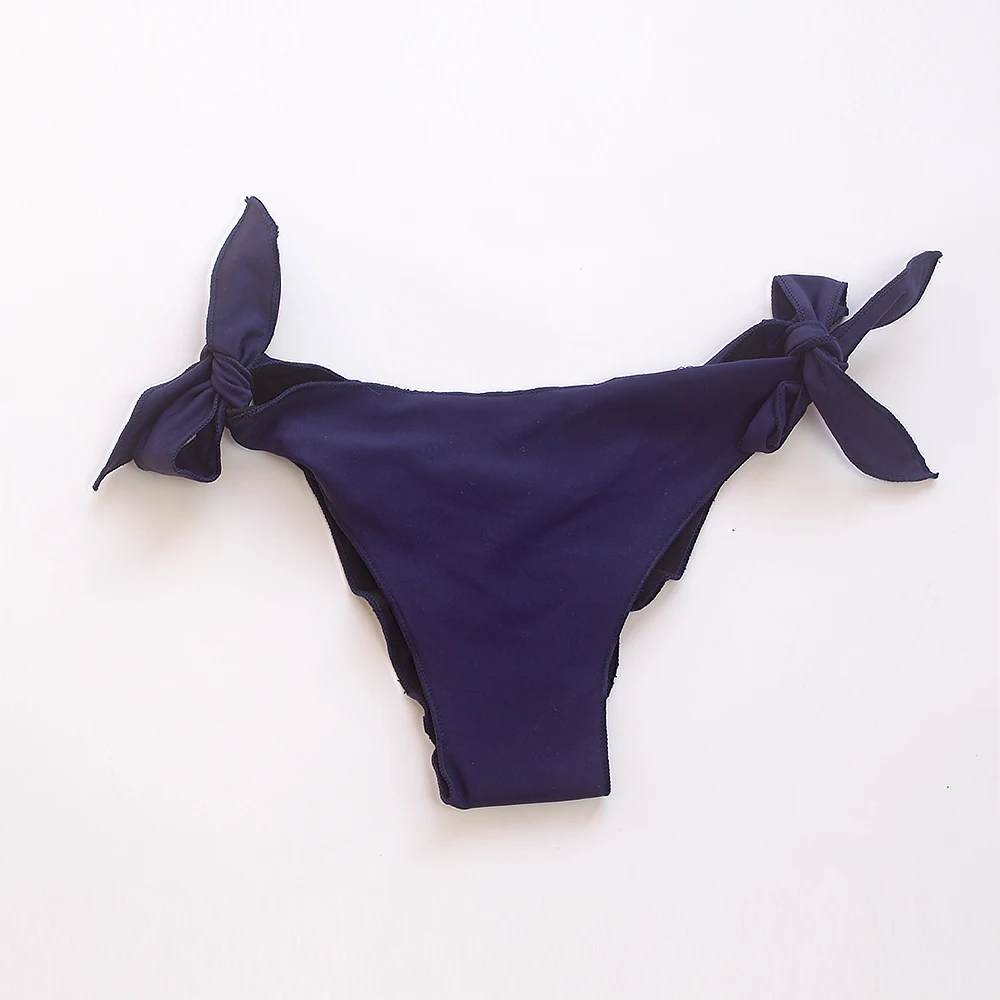 Hotsale Bandage Fold Sexy Thong Brazilian Bikinis Tanga 2025 Swimwear Swimsuit Women Bottom Sexy Cheap Bathing Suit Bottom