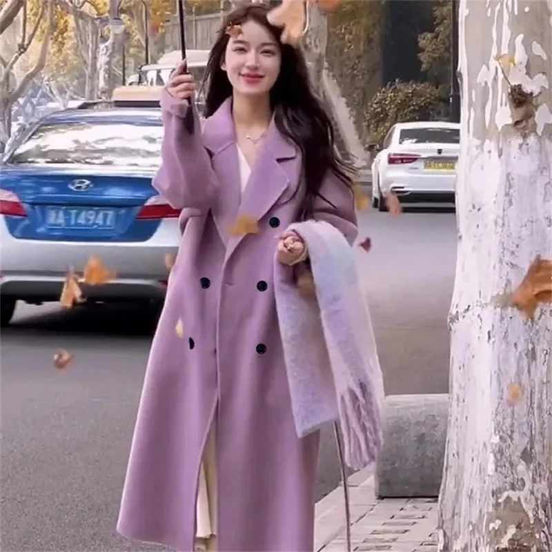 High Quality Autumn Winter Wool Coats Women Double Sided Cashmere