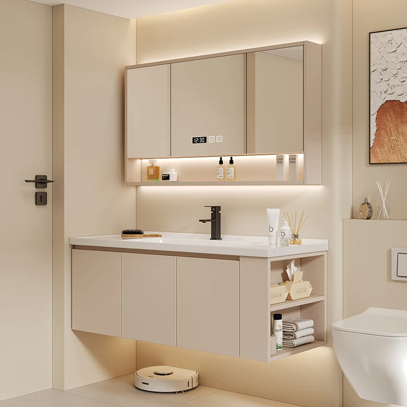 

Cabinet Multipurpose Bathroom Washbasin Storage Cabinets Medicine Furniture Mirror Bathroom Hovedskapet Storage Station