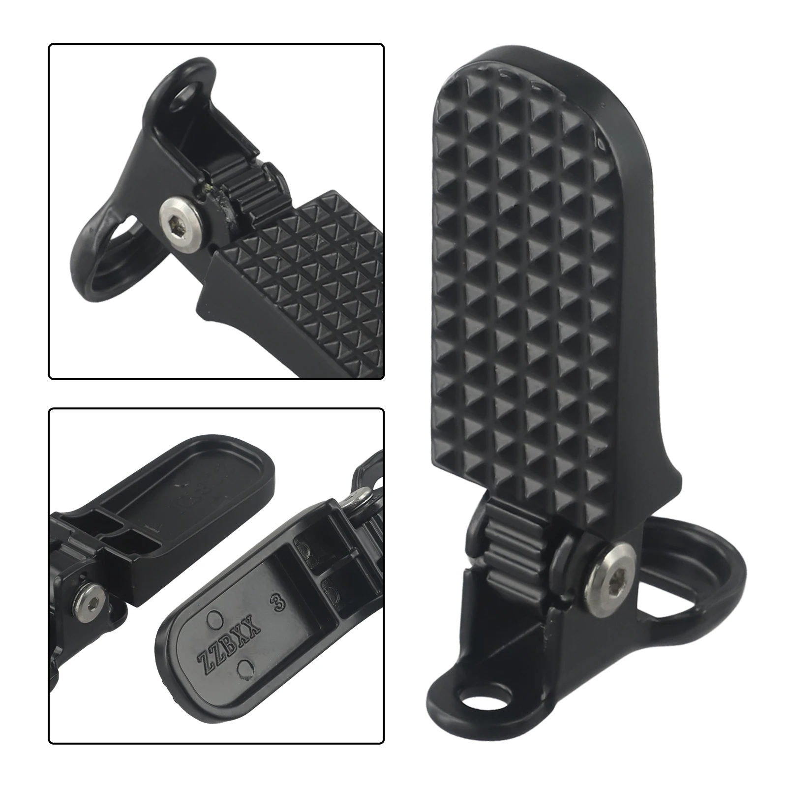 1 paar Fahrrad Hinten Pedal Faltbare Fußstützen Anti Slip Muster Aluminium Legierung Fuß Unterstützung Pedal Elektrische Fahrrad Motorrad Teil – Detail 5