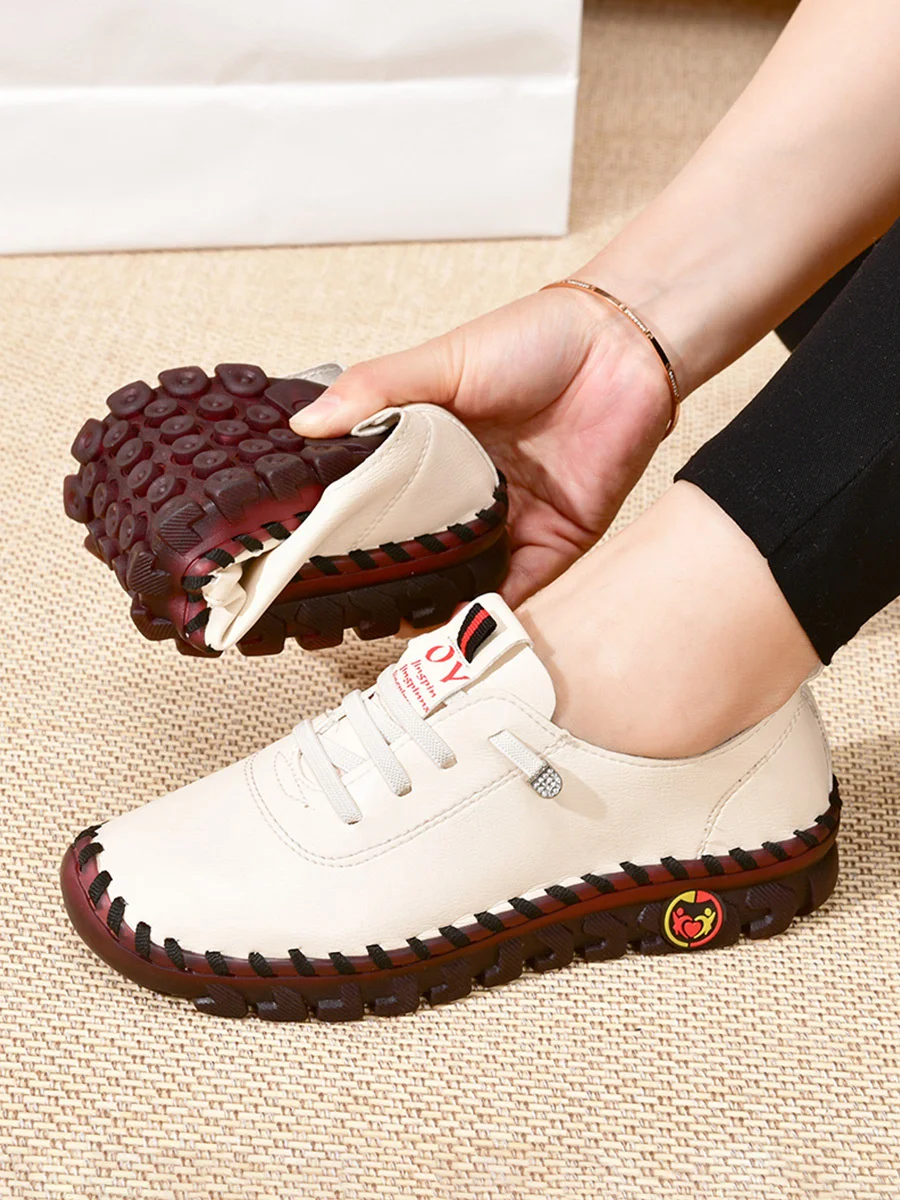 Leather Shoes Women Fashion Leather Genuine High Quality Luxury Brand Comfortable Female Casual Driving Shoes Plus Size 35-44