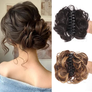 Chignon Sintetico a Coda di Cavallo con Clip, Extension per Capelli Ondulati e Ricci, Accessorio per Acconciature Donna