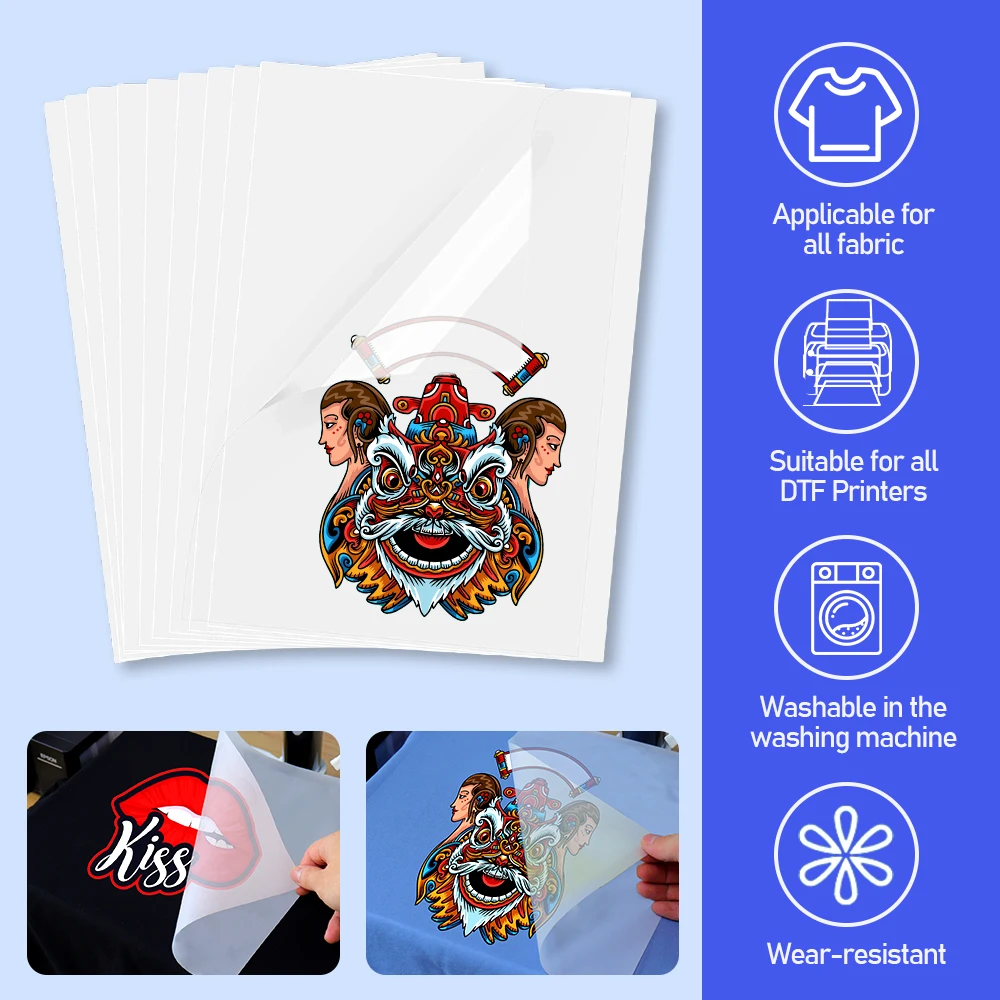 Dtf transfer film Colorsun 25/50/100 PCS DTF PET Film A4/A3 Direct to Film T-Shirt R1390 L1800 DX5 L805 Printhead DTF Printer Sheet