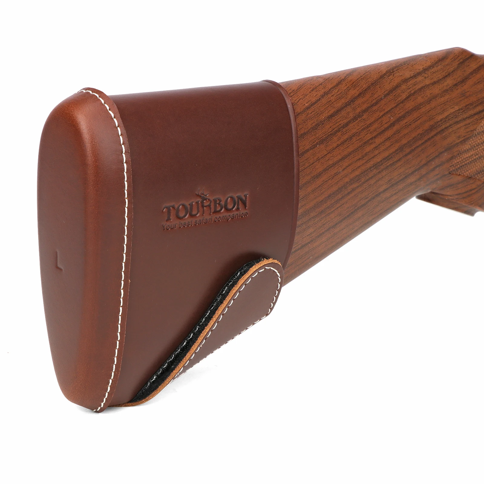 

Tourbon Leather Gun Buttstock Cover Extension Brown Rifle Shotgun Slip-on Recoil Pad for Shooting Hunting Accessories