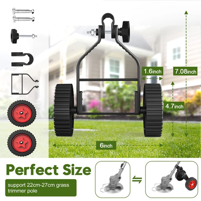 Univerzális Fűvágó Tartó Kerekek Elektromos Kefe Vágó Fűnyíró Kerekes Húr Trimmer Rögzíthető Szög - Image 2