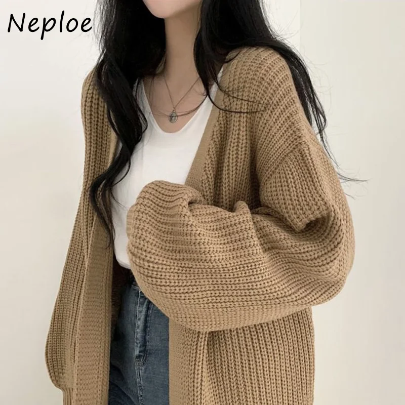 Oversize Knitted Long Cardigan Female 