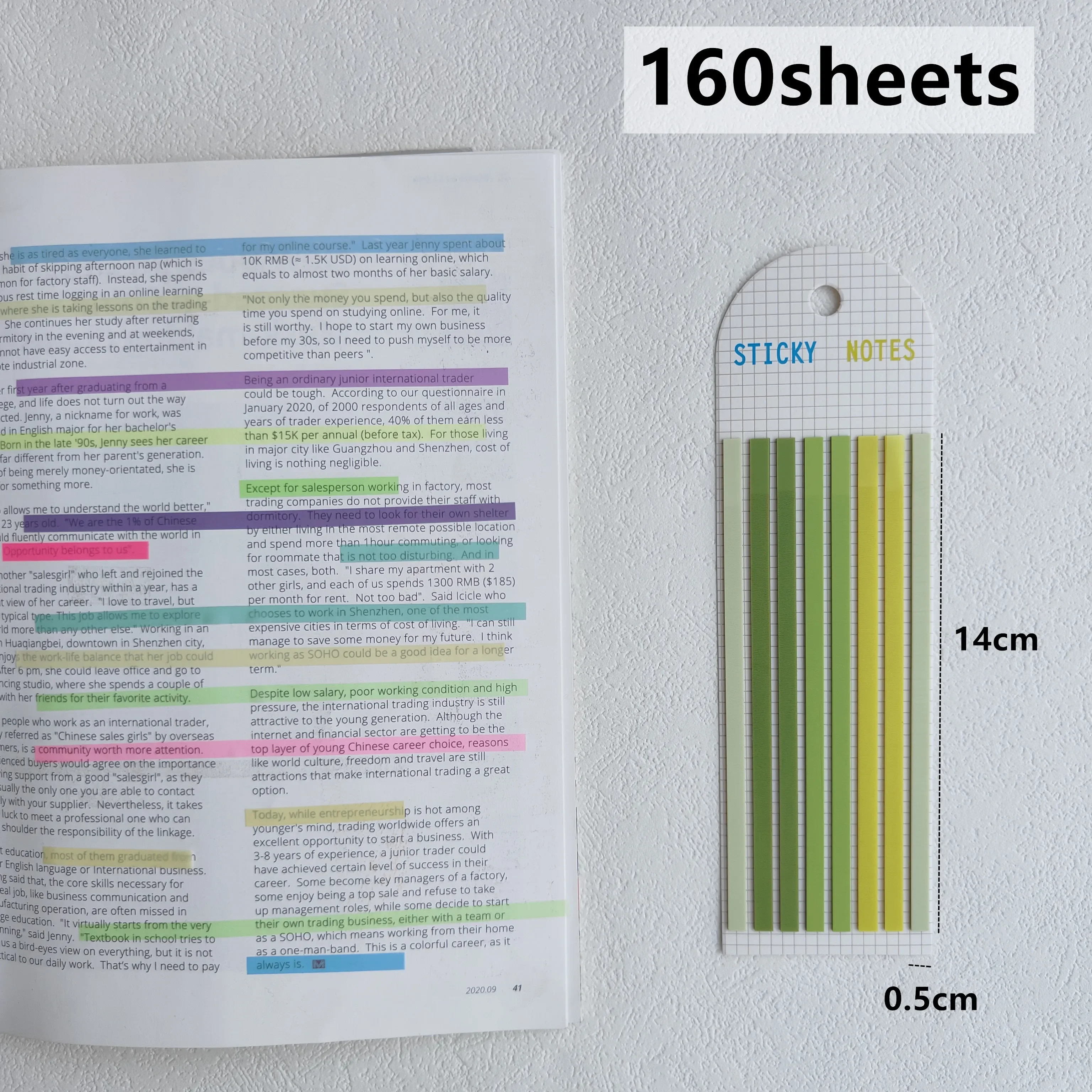 160 Blatt transparente Haftnotizen, selbstklebende Leseanmerkungen für Bücher, Notizblock, Lesezeichen, Notizblock, Indexregisterkarten – Detail 12