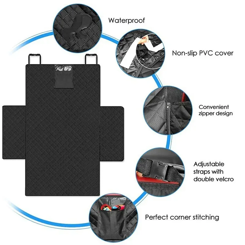 Waterproof Dog Car Seat Cover Trunk Case Dog Car Transporter Travel Mat Pad Carriers Hammock For Small Medium Large Dogs