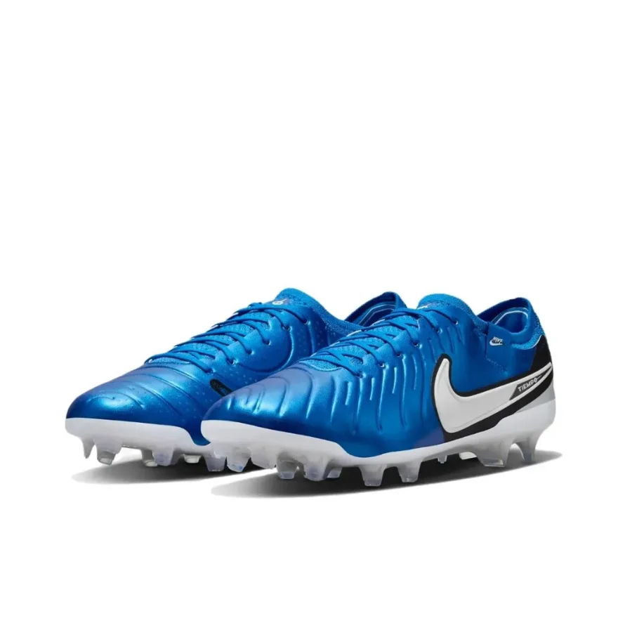 NIKE Tiempo Legend 10 Elite FG Low-Top Men football boots winter Cushioning rebound Soccer shoes Light and flexible sneaker blue