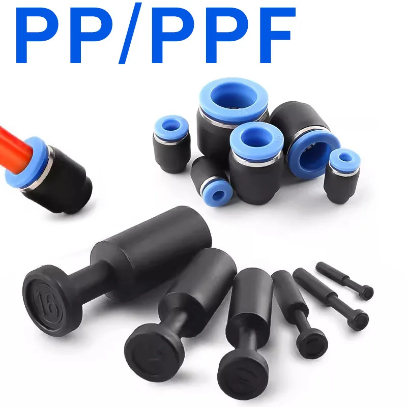 Pneumatic Plug Fitting Quick Nylon Fitting Tubo de Mangueira Push Fit Dustproof Seal Connector Air Line 20 Pcs 50 Pcs mm mm mm 10 mm 12 Milímetros