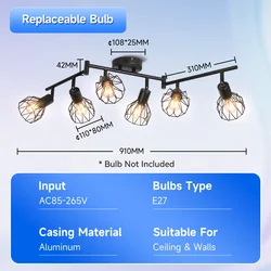 Contemporary American Retro LED Ceiling Lamp for Home and Kitchen Decor (Type D 6 heads E27)