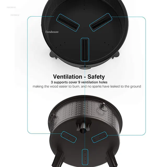 Kültéri Faszén Grillezett Tűzlemez Máglya Fazék Kályha Terasz Melegítők Otthoni Tűzifák Fűtőberendezés Téli Beltéri Fűtési Tűzhely - Image 3