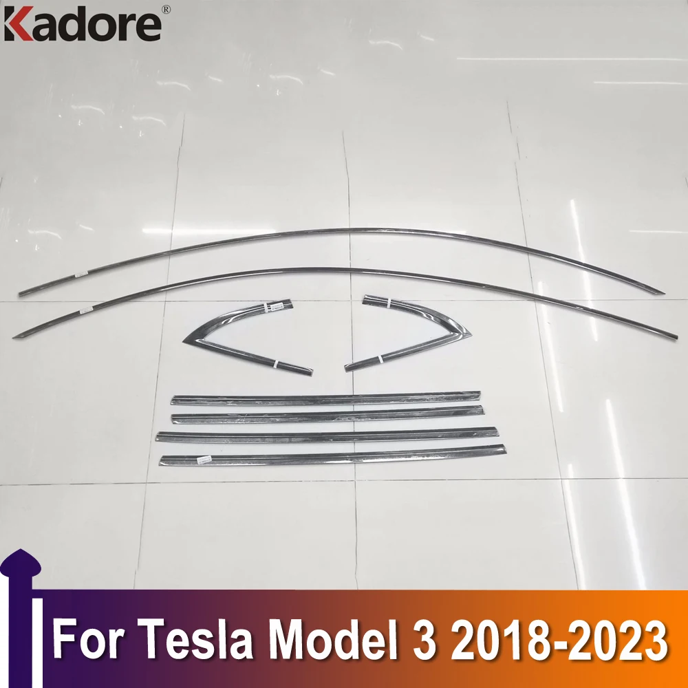 

For Tesla Model 3 2018-2023 Window Protector Cover Trim Decoration Exterior Car Accessories Stainless Steel