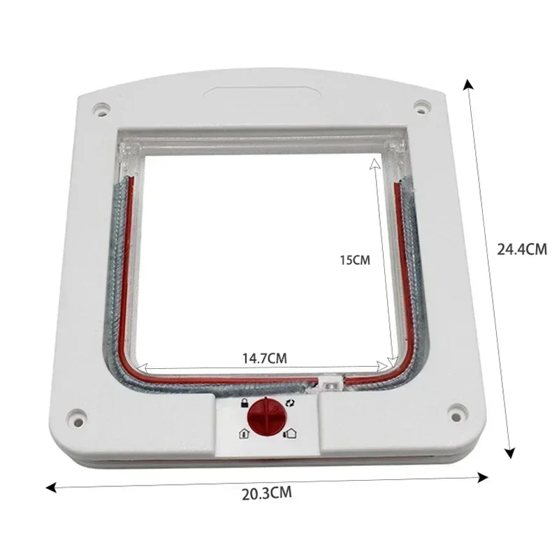Cat Flap Door with 4 Way Locking for Interior Exterior Doors Weatherproof Pet Doors for Cats Doggies Suit Window Thin Wall