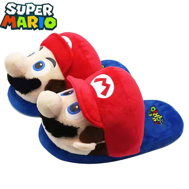 Pantoufles Super Mario Bros en coton, 3 styles, dessin animé, marijuana  ing, Yoshi, Wario, hiver, demi-enveloppées, chaudes, chaussures non ald -  AliExpress