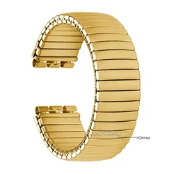 Versatile Elastic Stainless Steel Watch Band - Polished & Matte Finish - 20mm (Gold - matte)