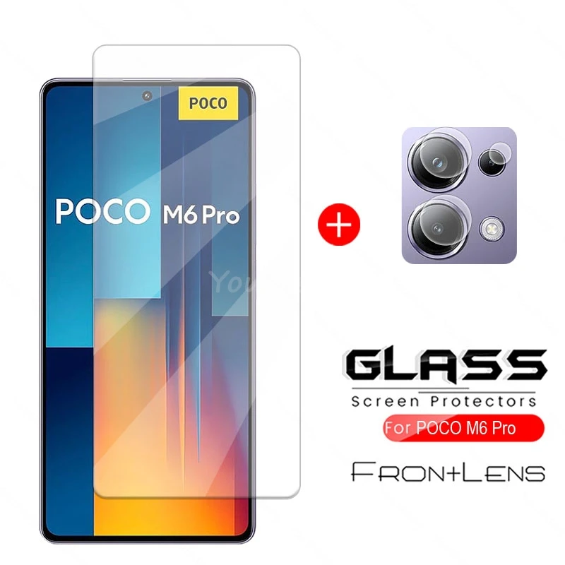 Per Xiaomi Poco M6 Pro Glass Per Poco M6 Pro Proteggi Schermo In Vetro Temperato Flim 9D Camera Protector Flim Per Poco M6 Pro Glass