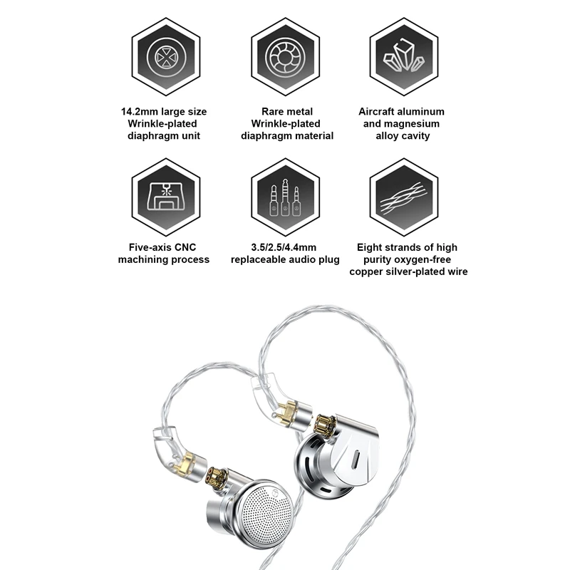 ruído dinâmico, HiFi Audiophile-Grade, 2PIN unidade de