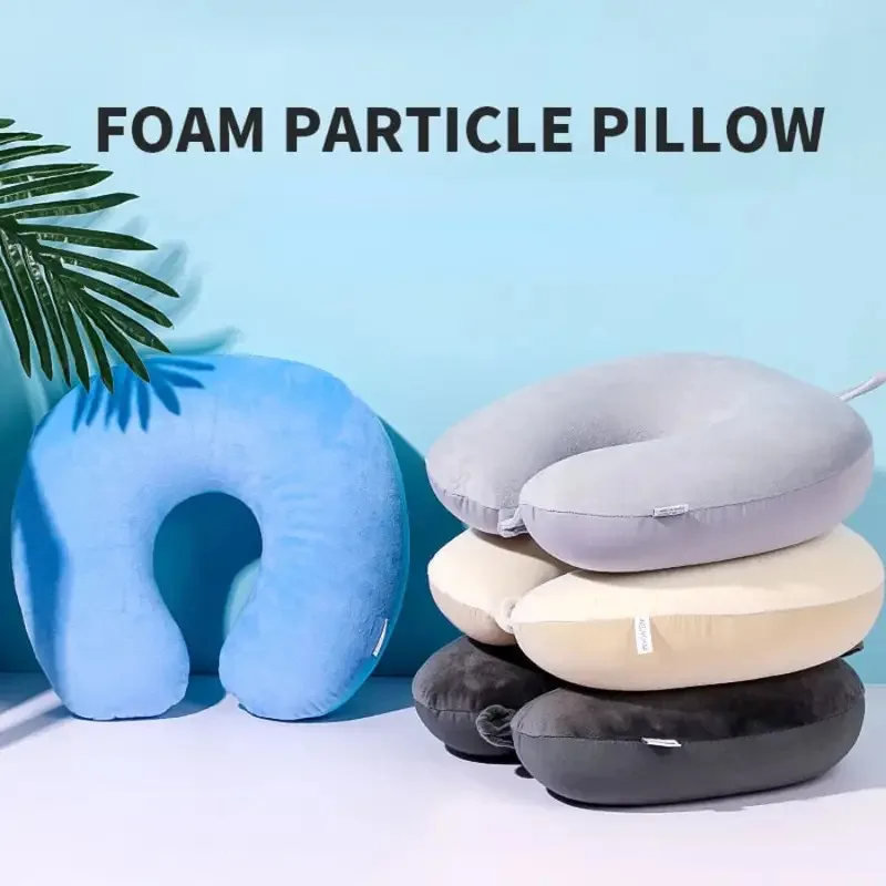 Travel Pillow Neck Pillow Airplane Traveling Car Home Office Flight Snap Strap Soft Cover 1pc