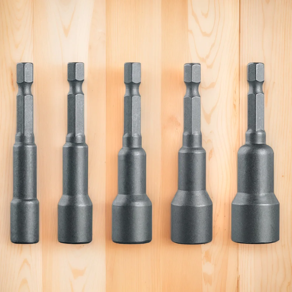 5Pcs Magnetic Nut Driver Hex Head 1/4 5/16 3/8 7/16 1/2 Inch Magnetic Nut Screwdriver Hex Key Screwdriver Hand Tools Accessories