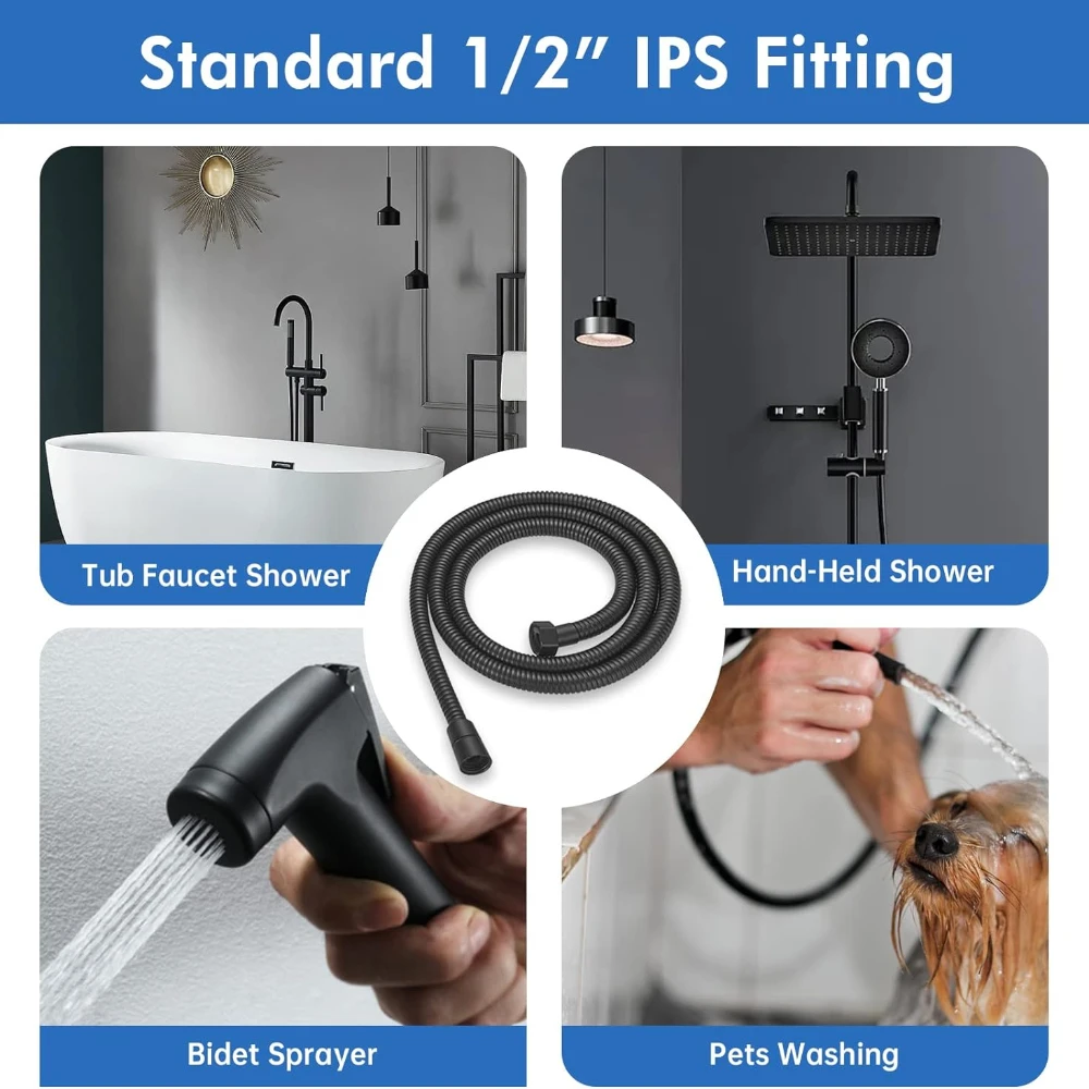 Stainless Steel Shower Hose Long Bathroom Shower Water Hose Extension Plumbing Pipe Showerhead Tube Bathroom Accessorie